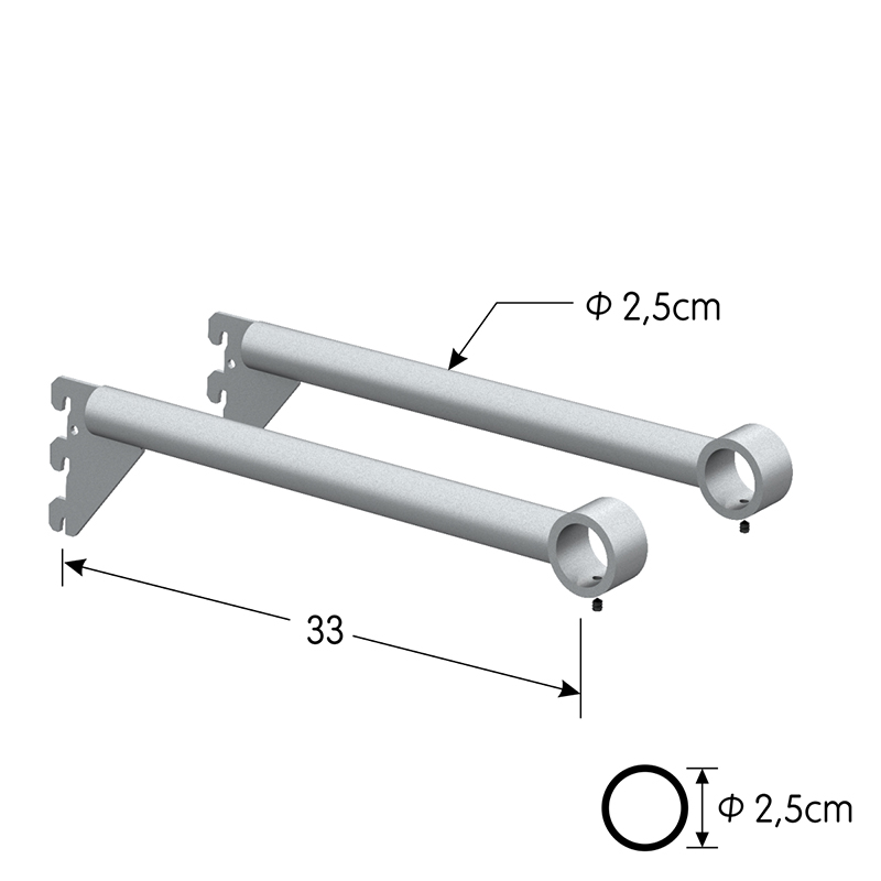 Βραχίονες σωληνωτοί για στρογγυλή σωλήνα (ζεύγος) - D=32cm